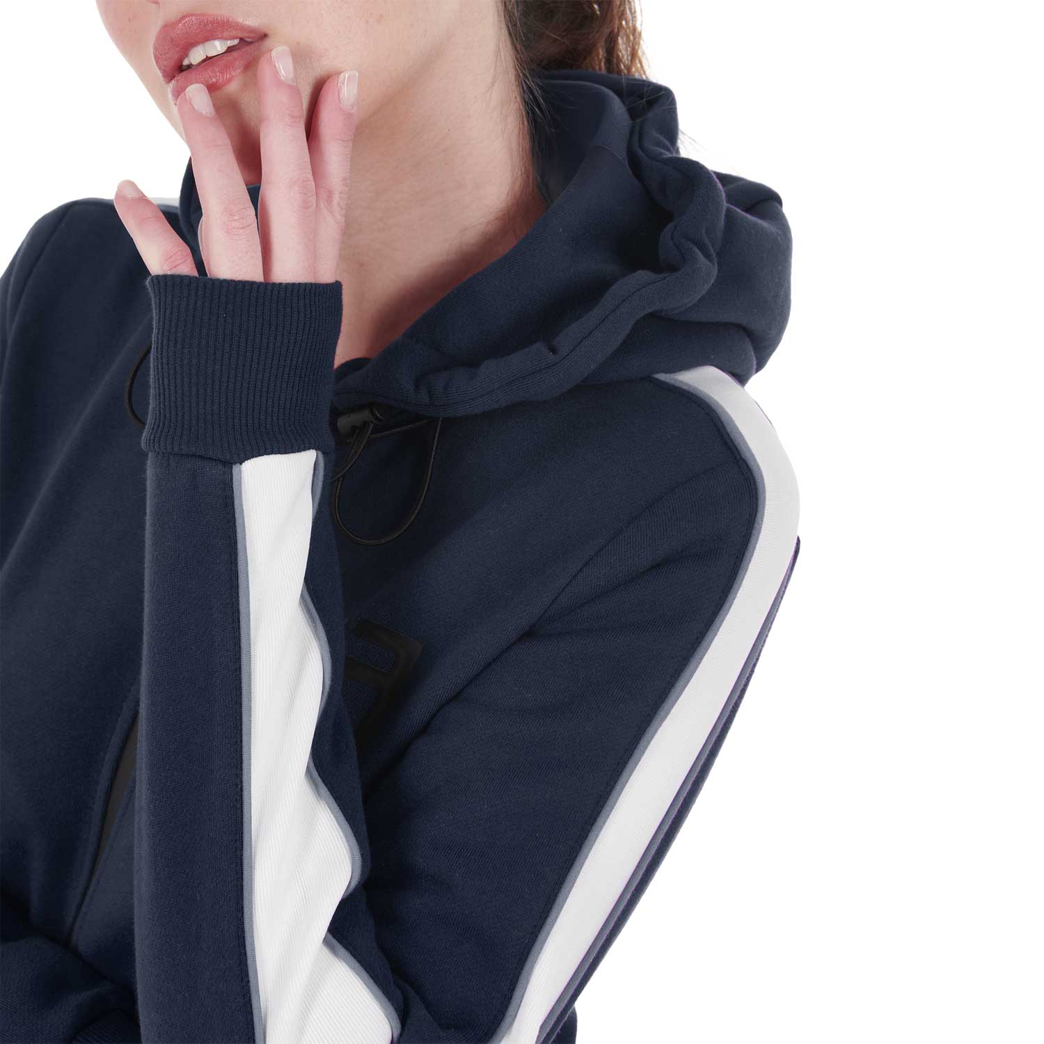 Equestro women's cotton fleece hoodie zip - Colore NAVY BLAZER (19-3923)