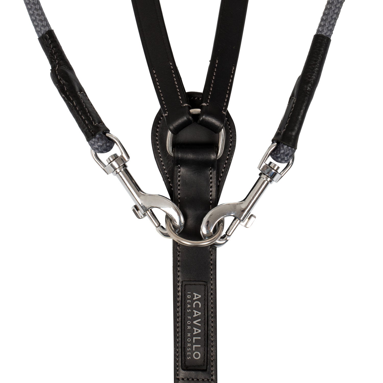 Acavallo italian leather and round nylon chambon - Colore BLACK
