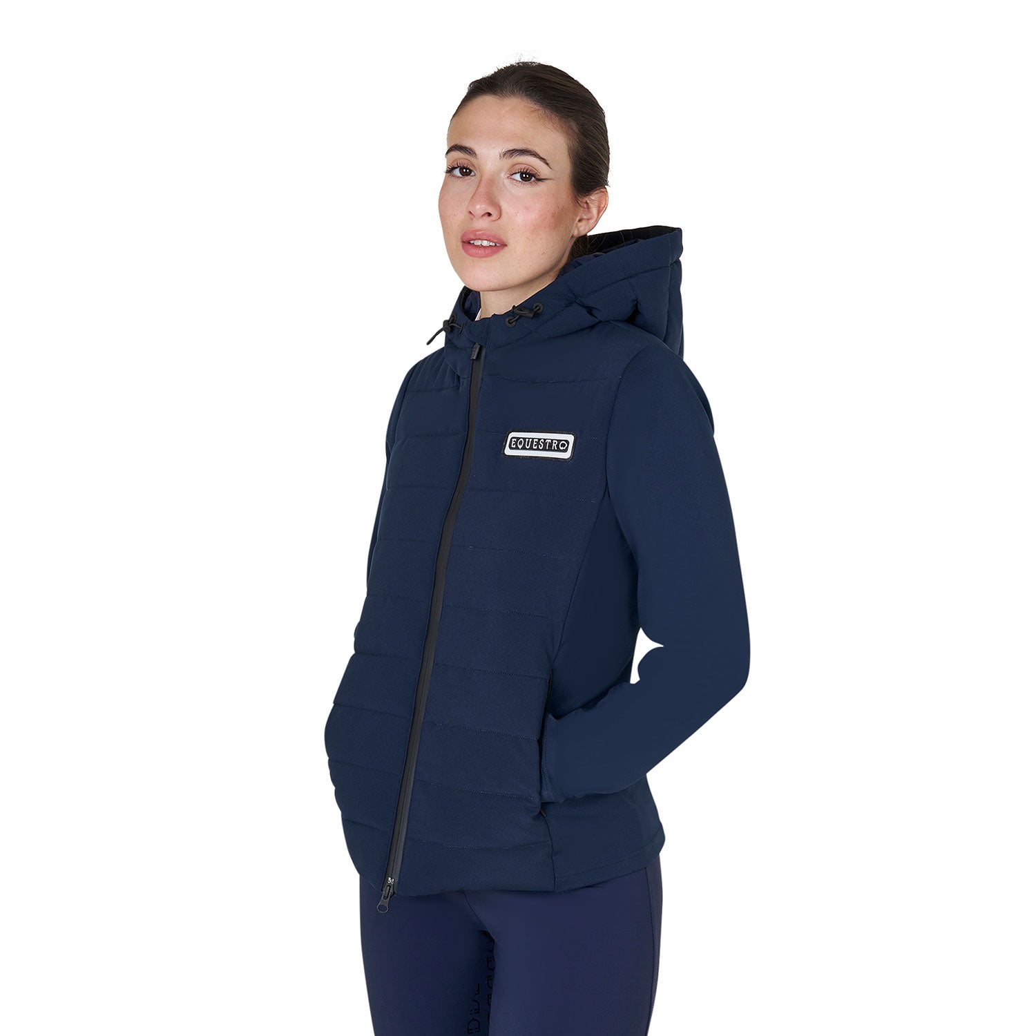 Equestro women's jersey+scuba technical down jacket - Colore NAVY BLAZER (19-3923)