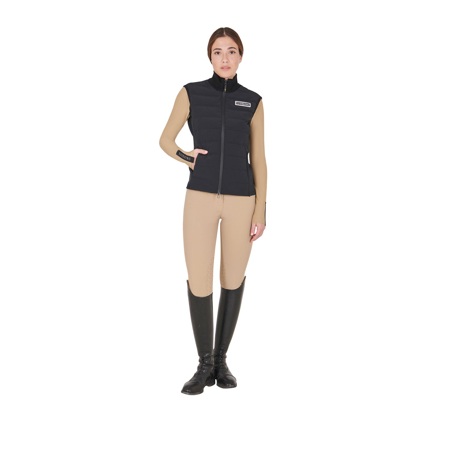 Equestro women's jersey+scuba technical vest - Colore BLACK