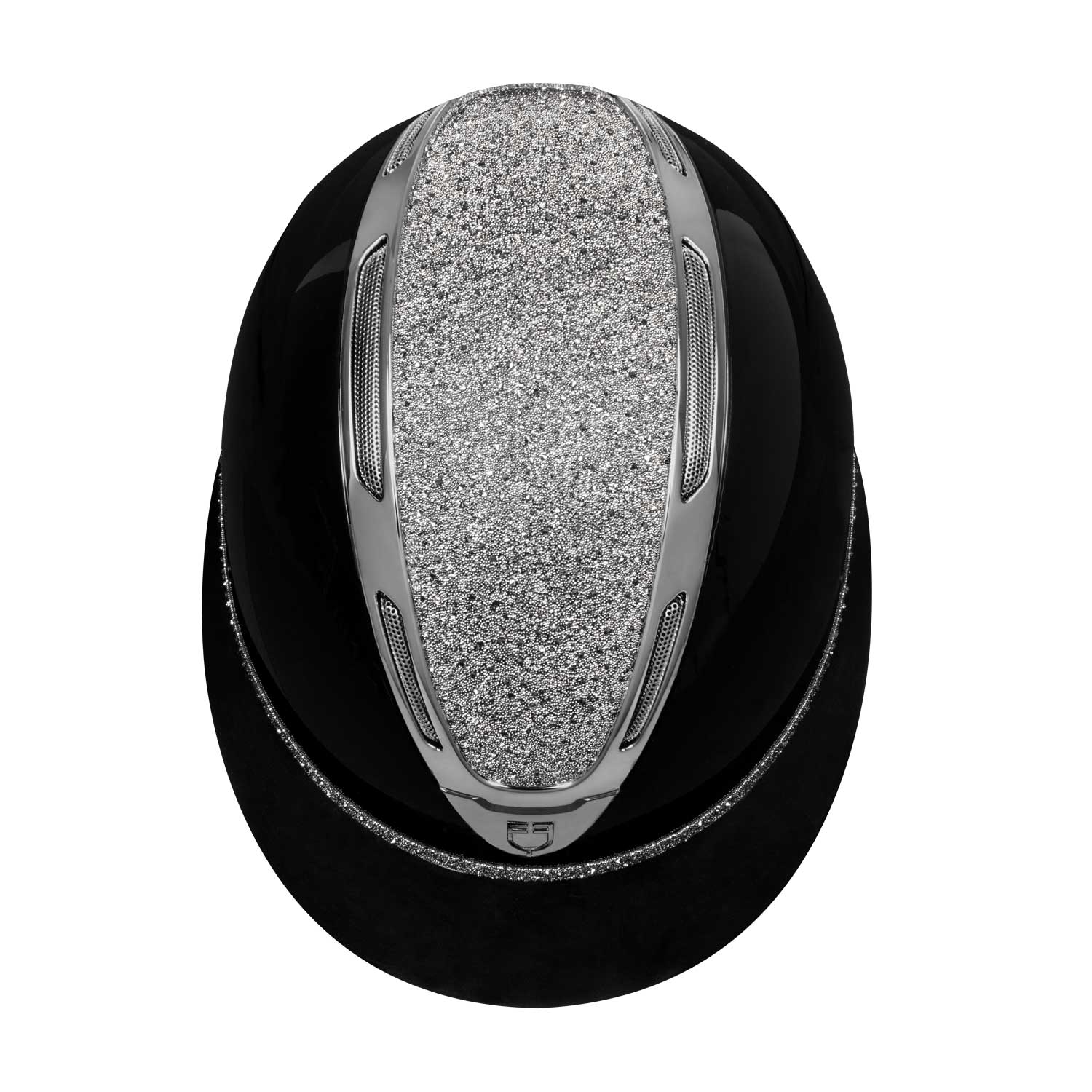 Equestro women apocalipse helmet with diamonds and shiny shell - Colore BLACK/GUNMETAL