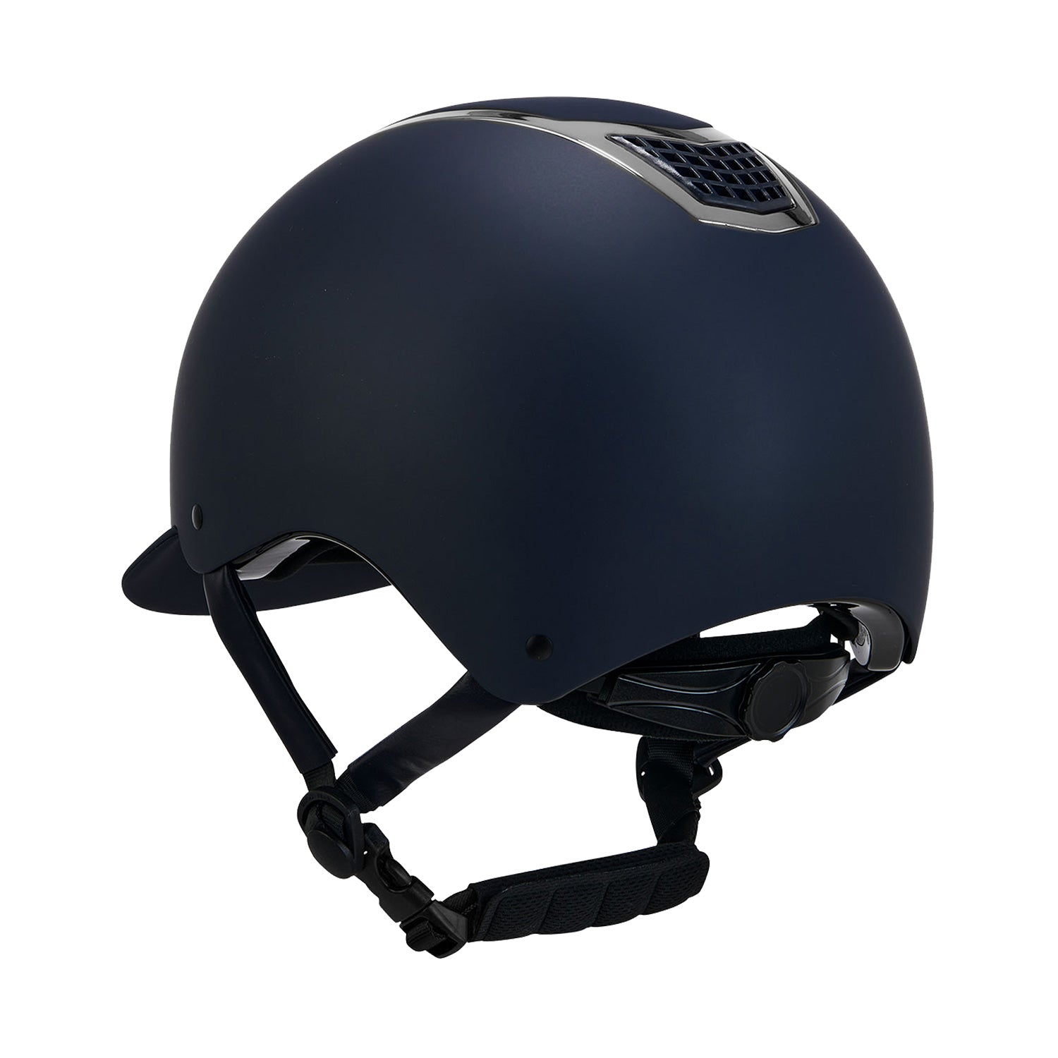 Equestro casco equestro modello eclipse plain matt rowel fitting om. 1384-2023 - Colore NAVY/SILVER