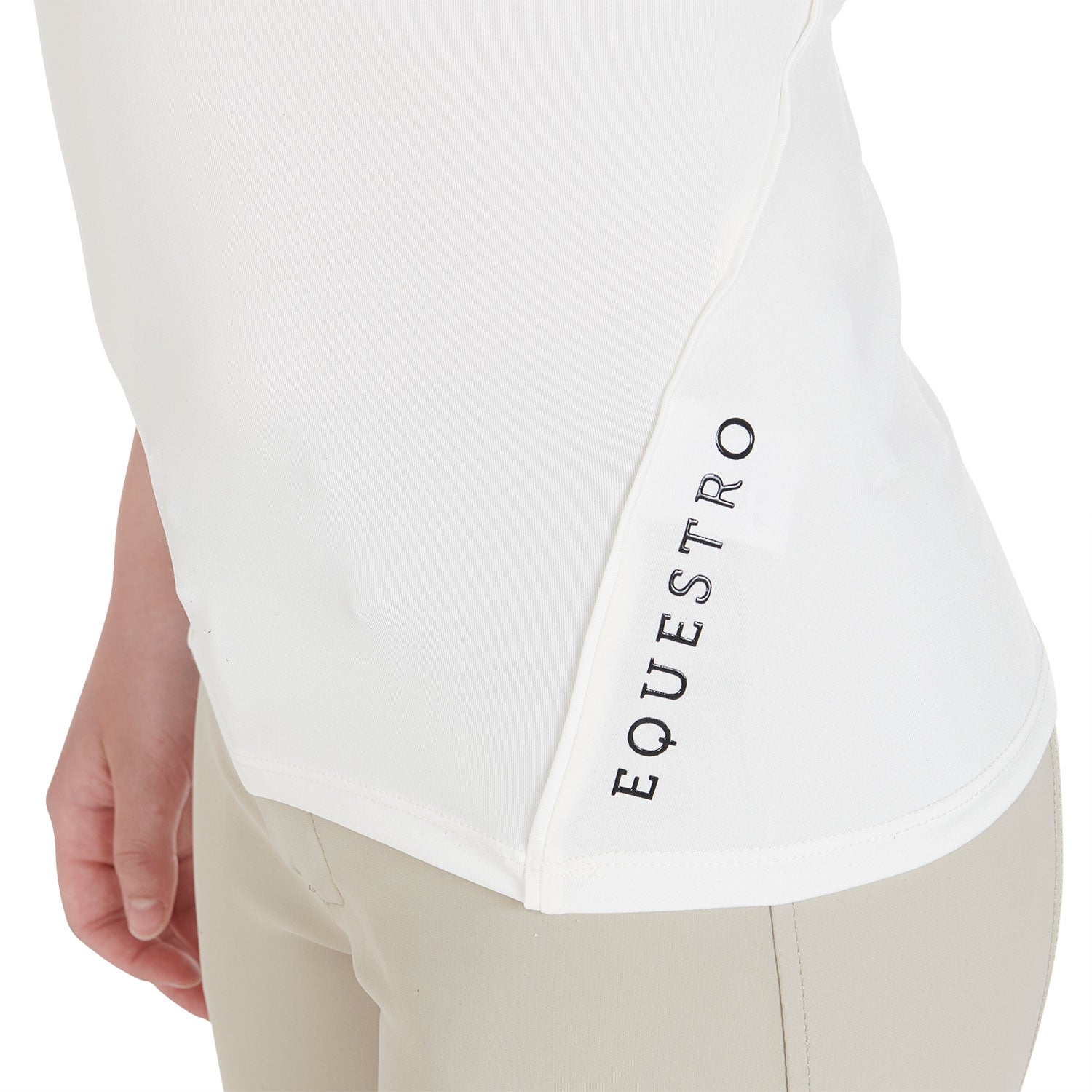Equestro junior technical training polo ss zip - Colore WHITE