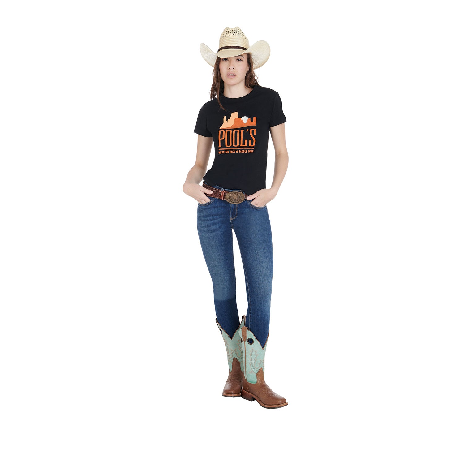 Pool's mountain woman cotton t-shirt - Colore BLACK