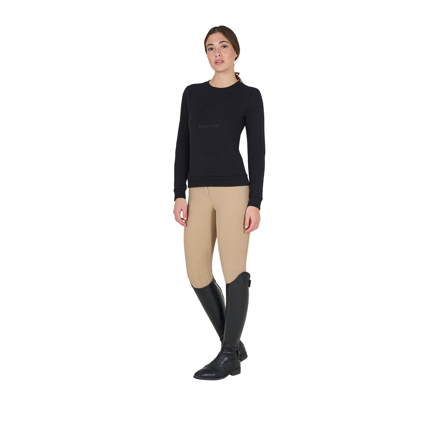 Equestro woman winter sweatshirt - Colore BLACK