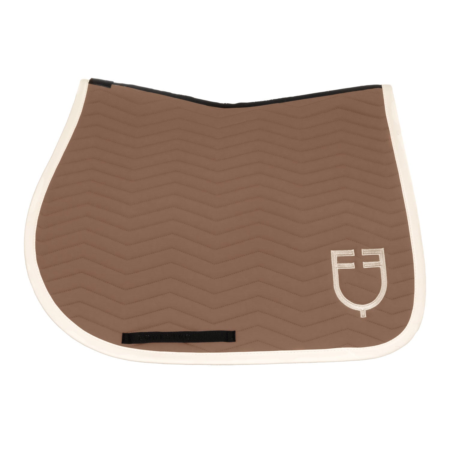 Equestro wave quilting jumping saddle pad - Colore WALNUT (18-1112)/ANTIQUE WHITE (11-0105)