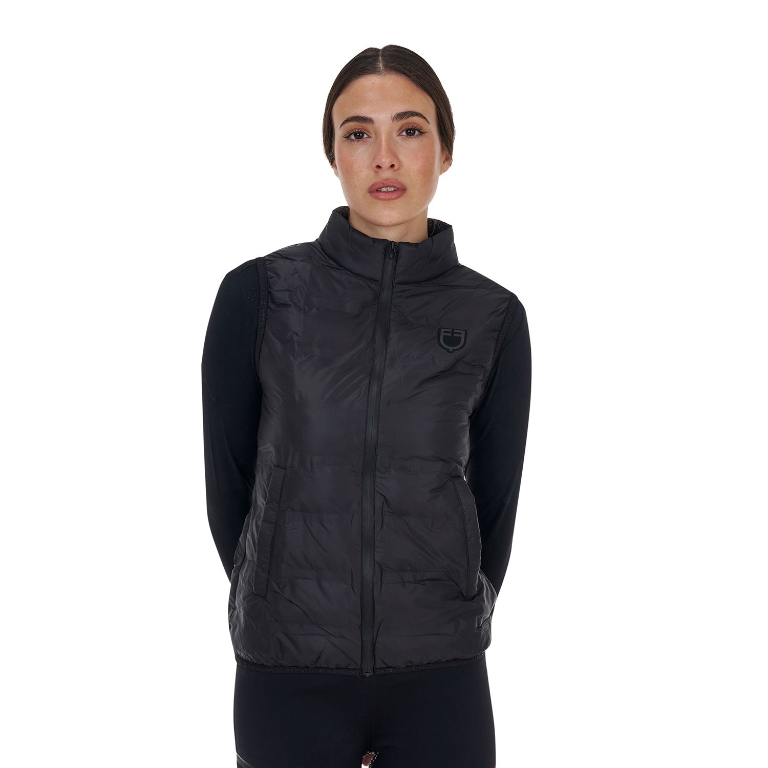 Equestro women's ridertechnology nylon vest - neutra
