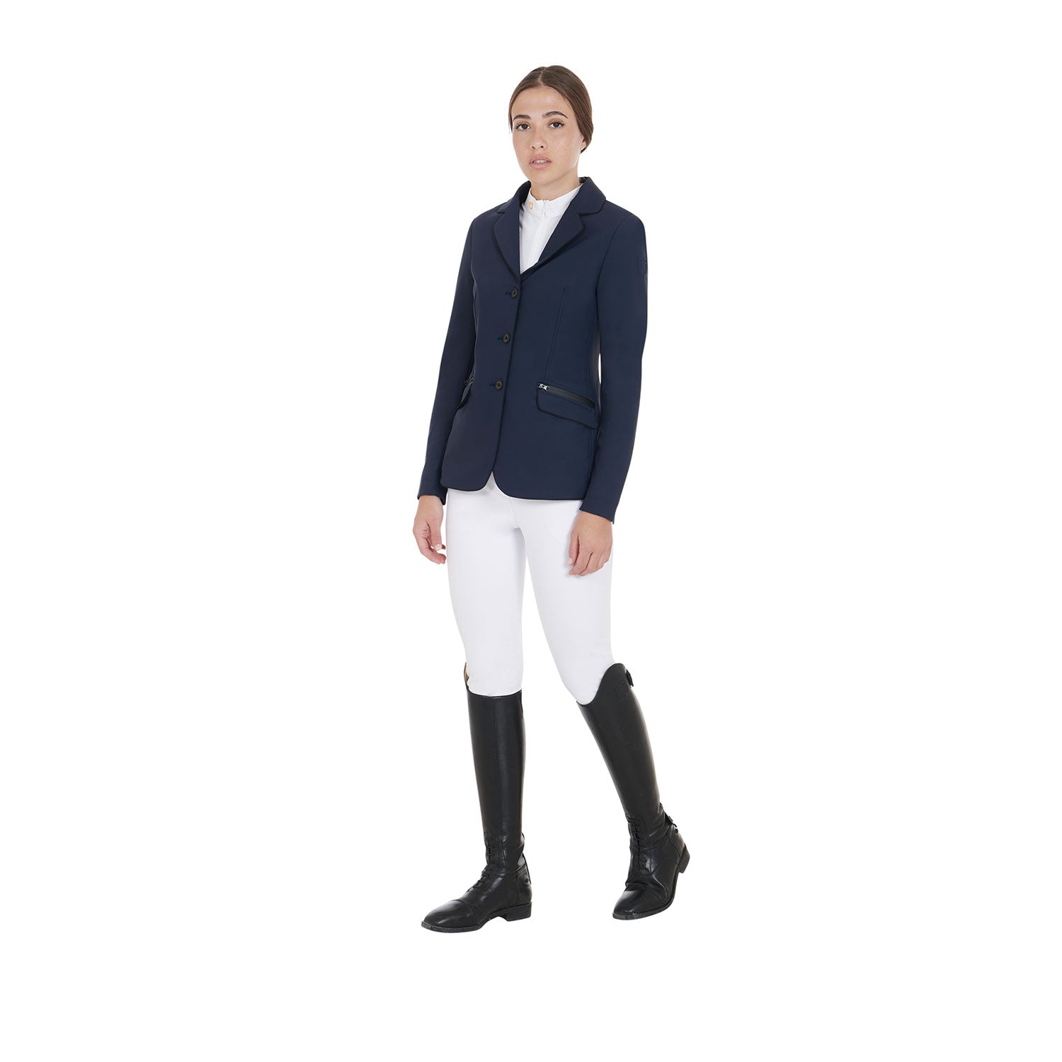 Equestro technical woman competition riding jacket tecno stretch - Colore NAVY BLAZER (19-3923)