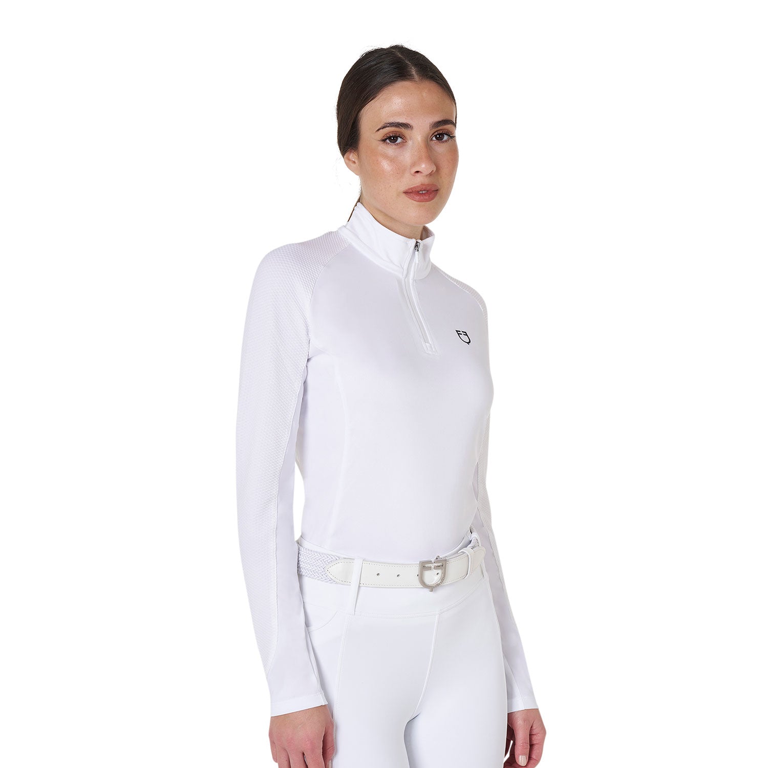 Equestro base layer donna equestro in tessuto tecnico - Colore WHITE/BLACK