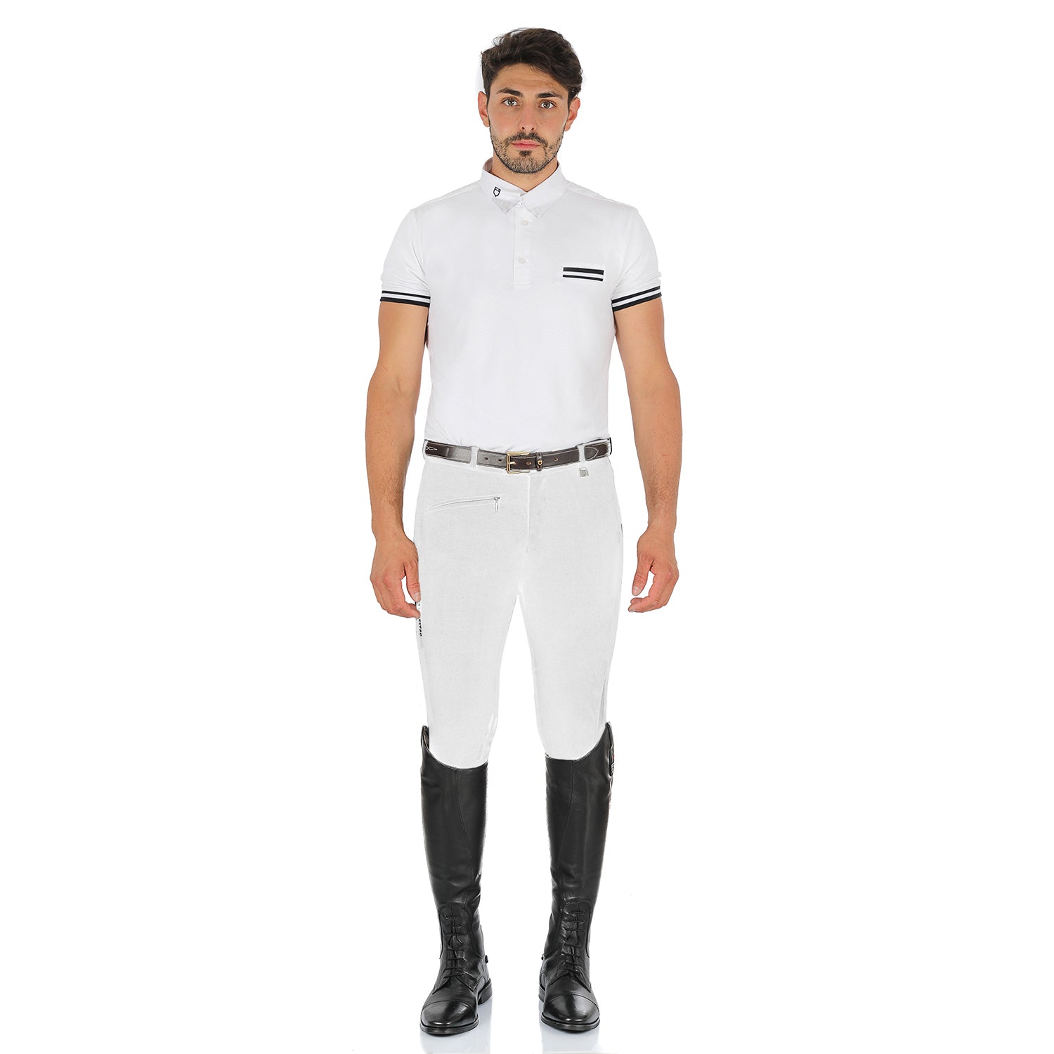Equestro pantaloni uomo modello " zeus" grip sul ginocchio - Colore WHITE