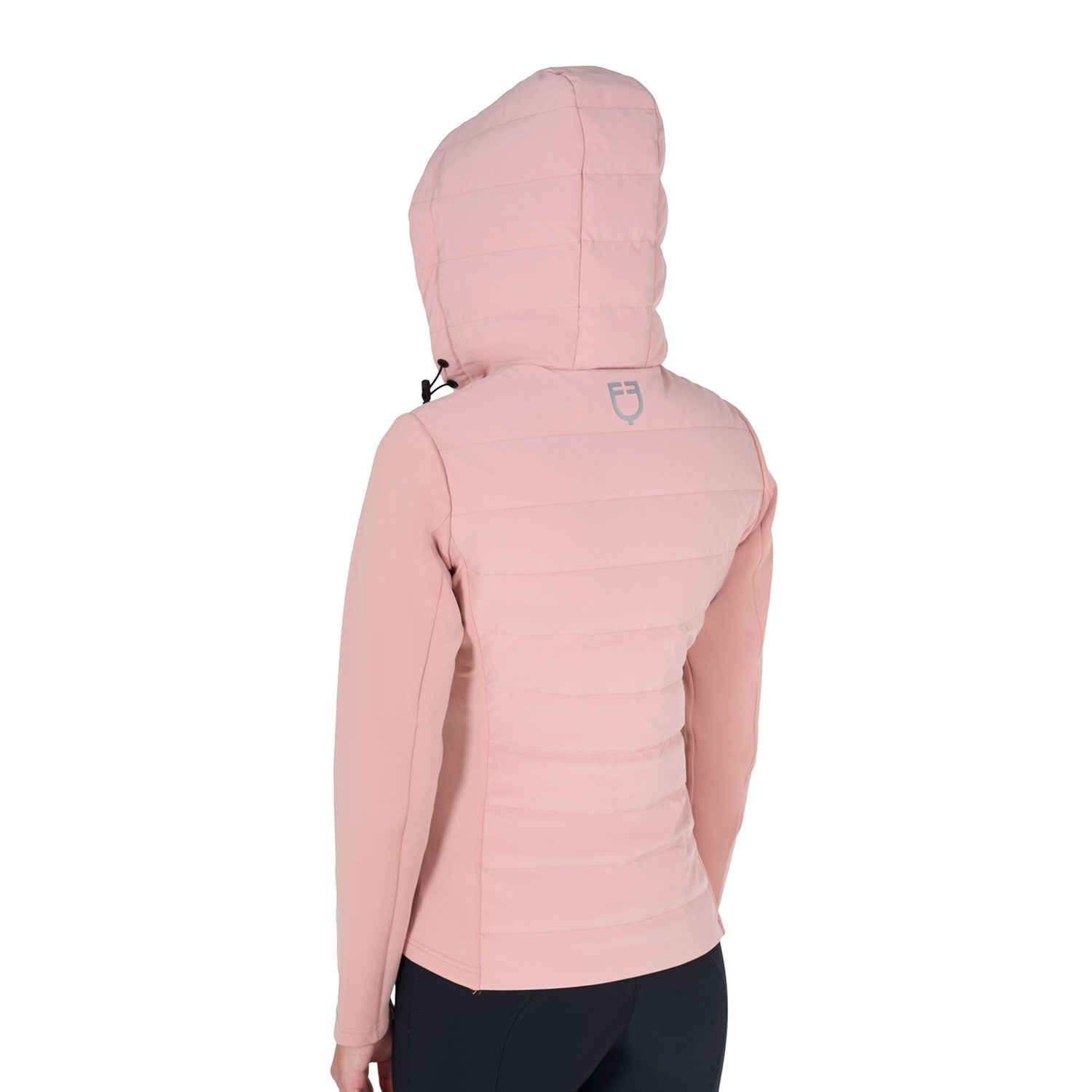 Equestro women's jersey+scuba technical down jacket - Colore CAMEO ROSE (14-1310)