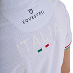 Equestro girl's competition polo zip ss flag  equestroxfise - Colore WHITE