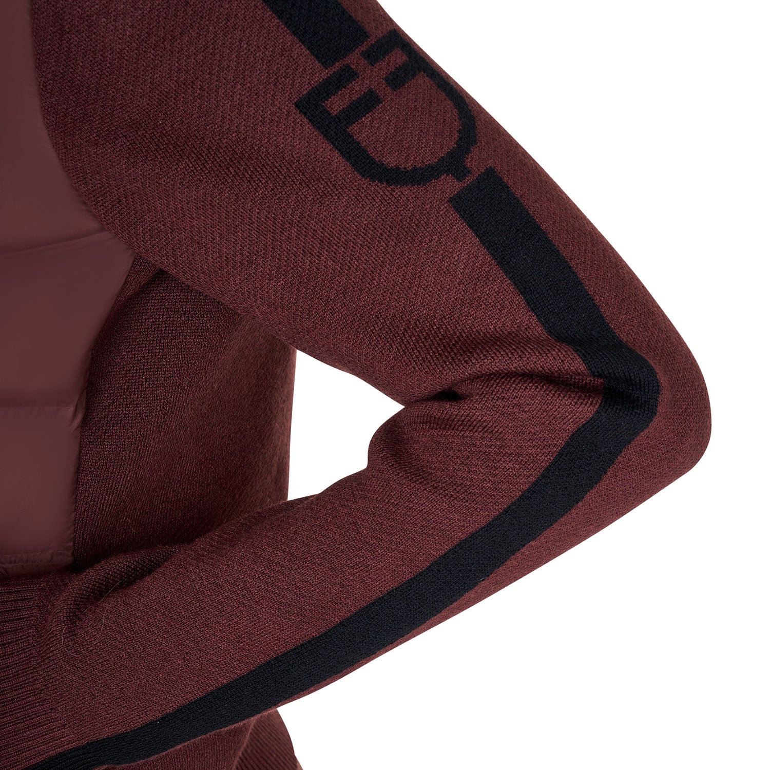 Equestro women's full zip hybrid nylon+ knit jacket - Colore MARRON (18-1415)