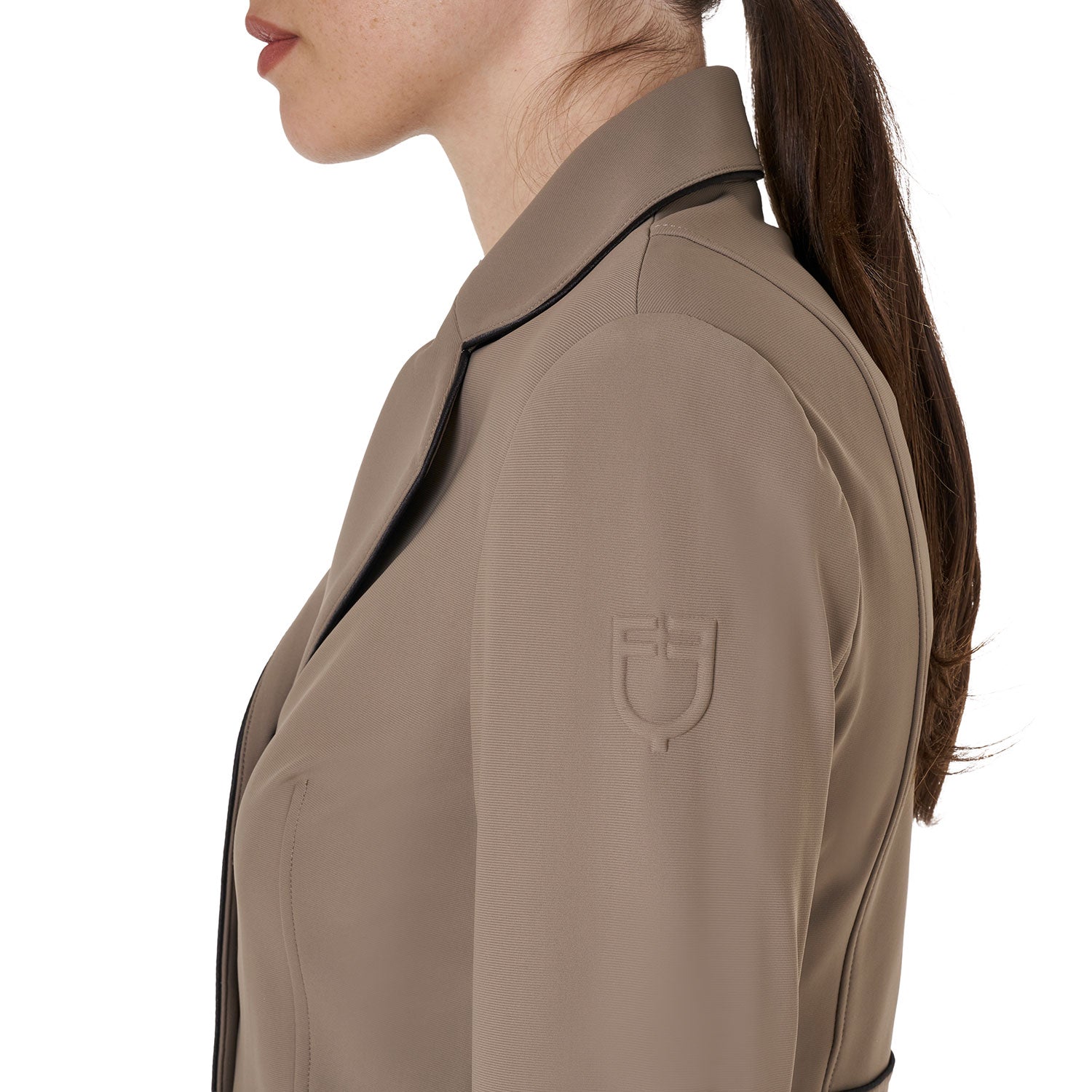 Equestro technical woman competition riding jacket tecno stretch - Colore WALNUT (18-1112)