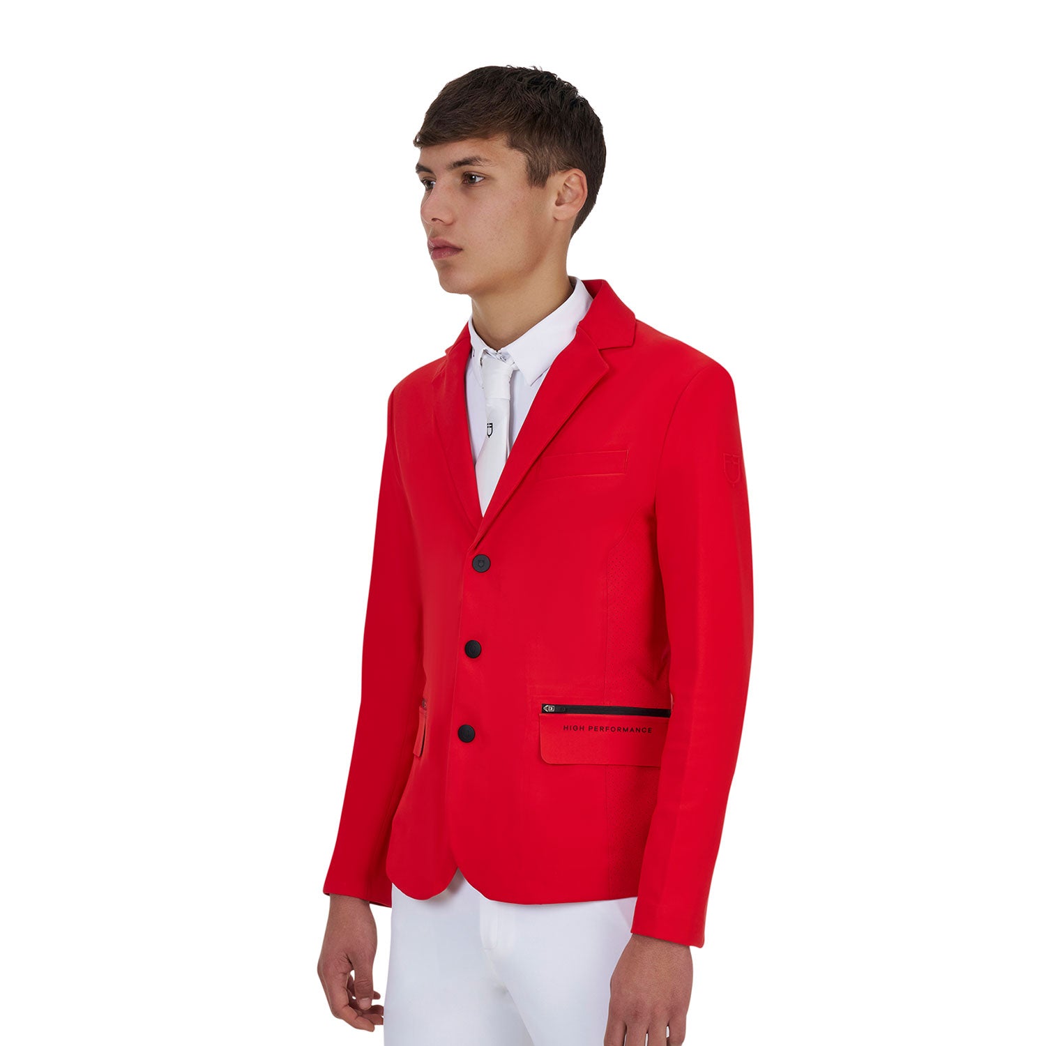 Equestro men's ridertechnology competition riding jacket - Colore HIGH RISK RED (18-1763)