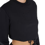 Equestro women's cropped roundneck sweatshirt - Colore BLACK