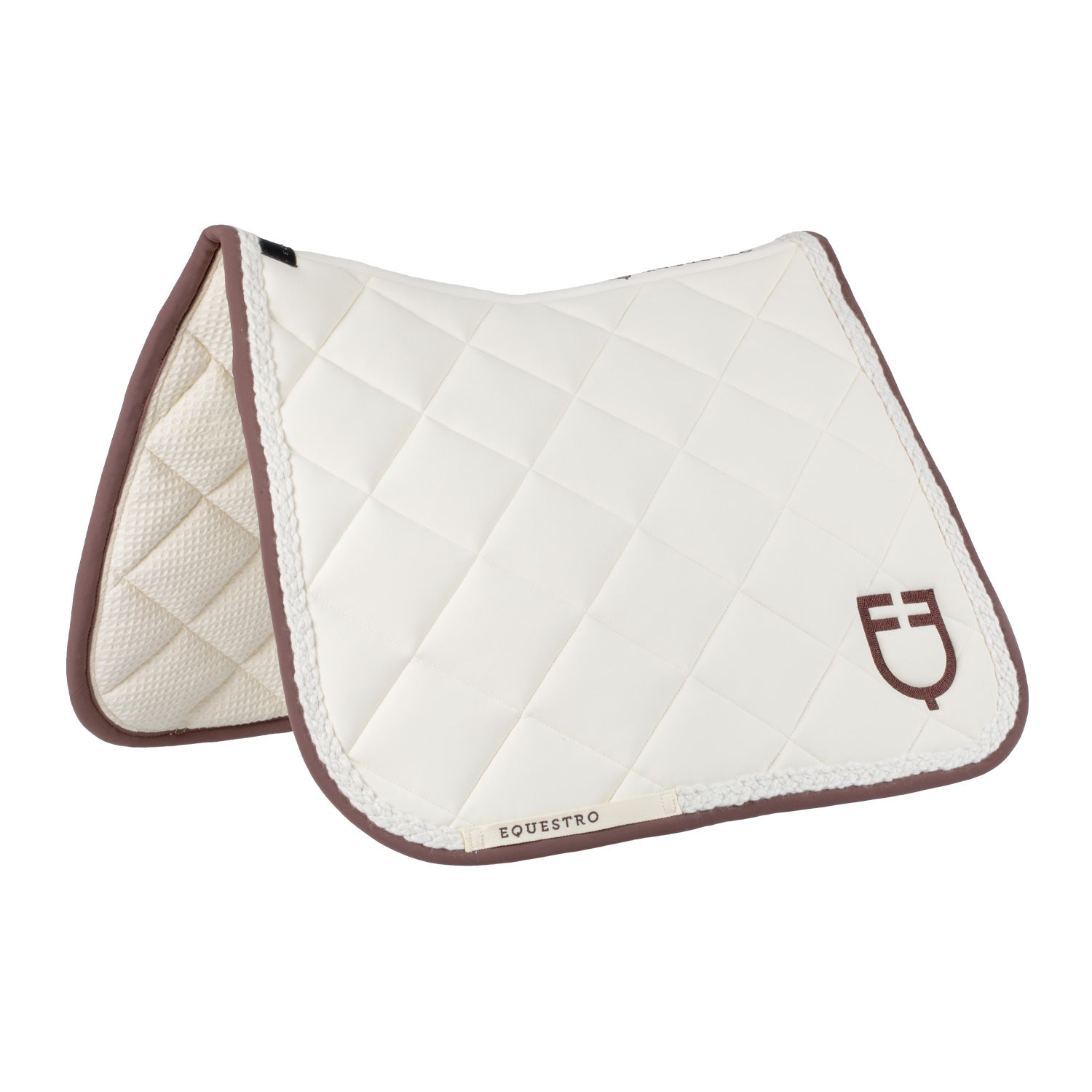 Equestro braided cord dressage saddle pad - neutra