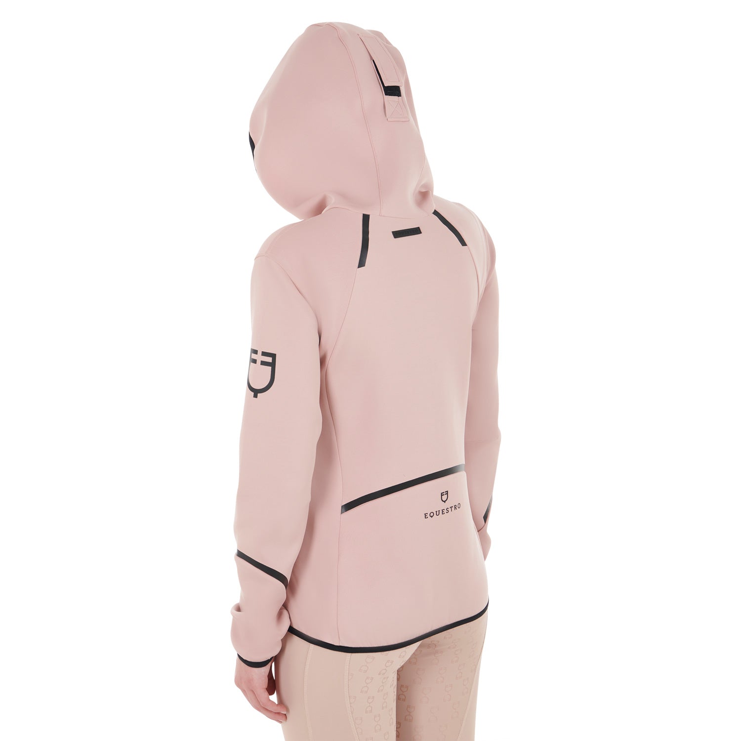 Equestro women's tecno jersey hoodie zip - Colore CAMEO ROSE (14-1310)