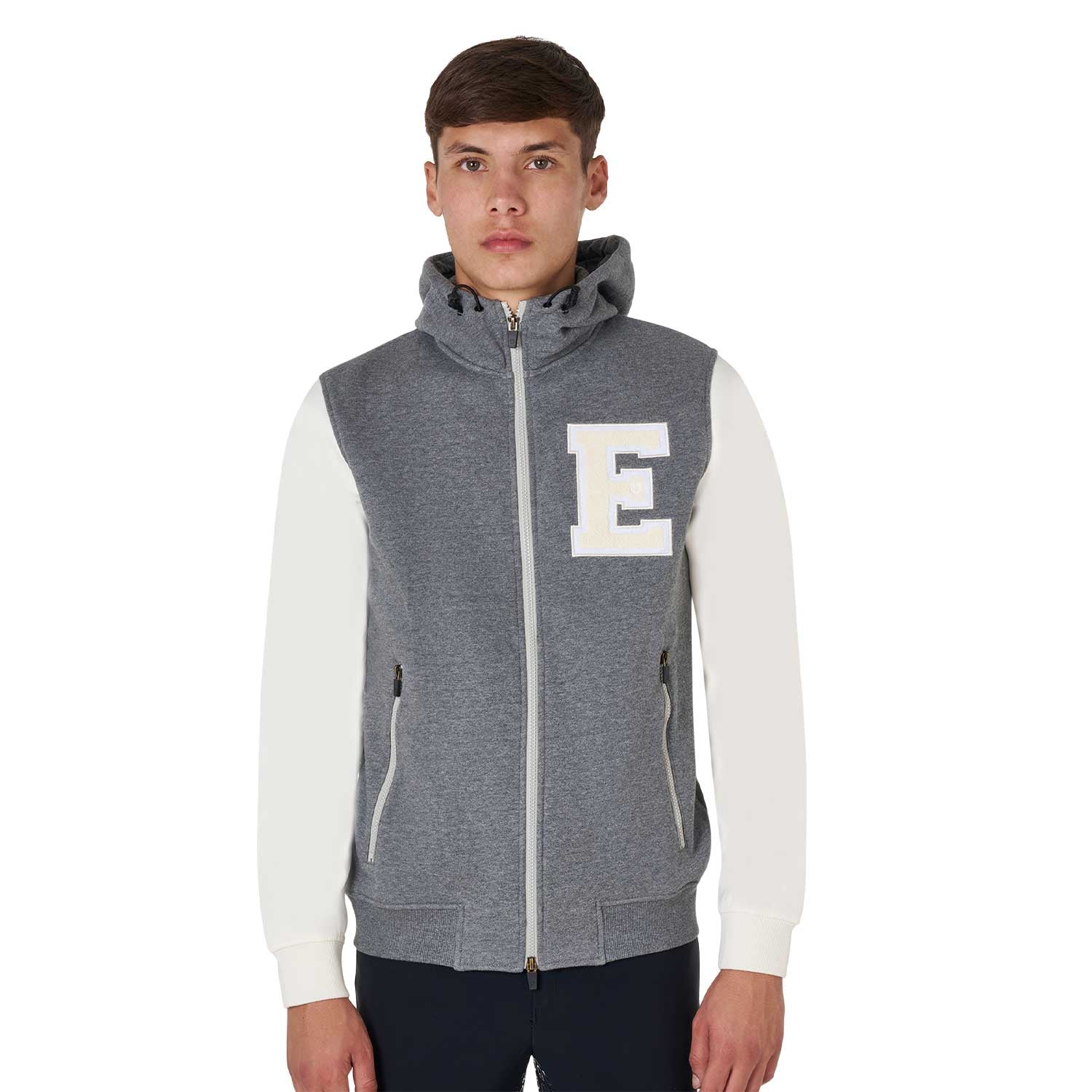 Equestro men's winter institutional bicolor hoodie - neutra