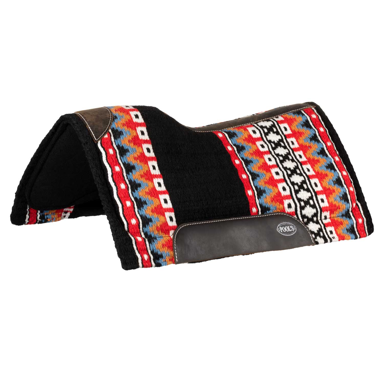 Pool's wool top felt bottom saddle pad 34x36 - Colore BLUE/RED/ORANGE