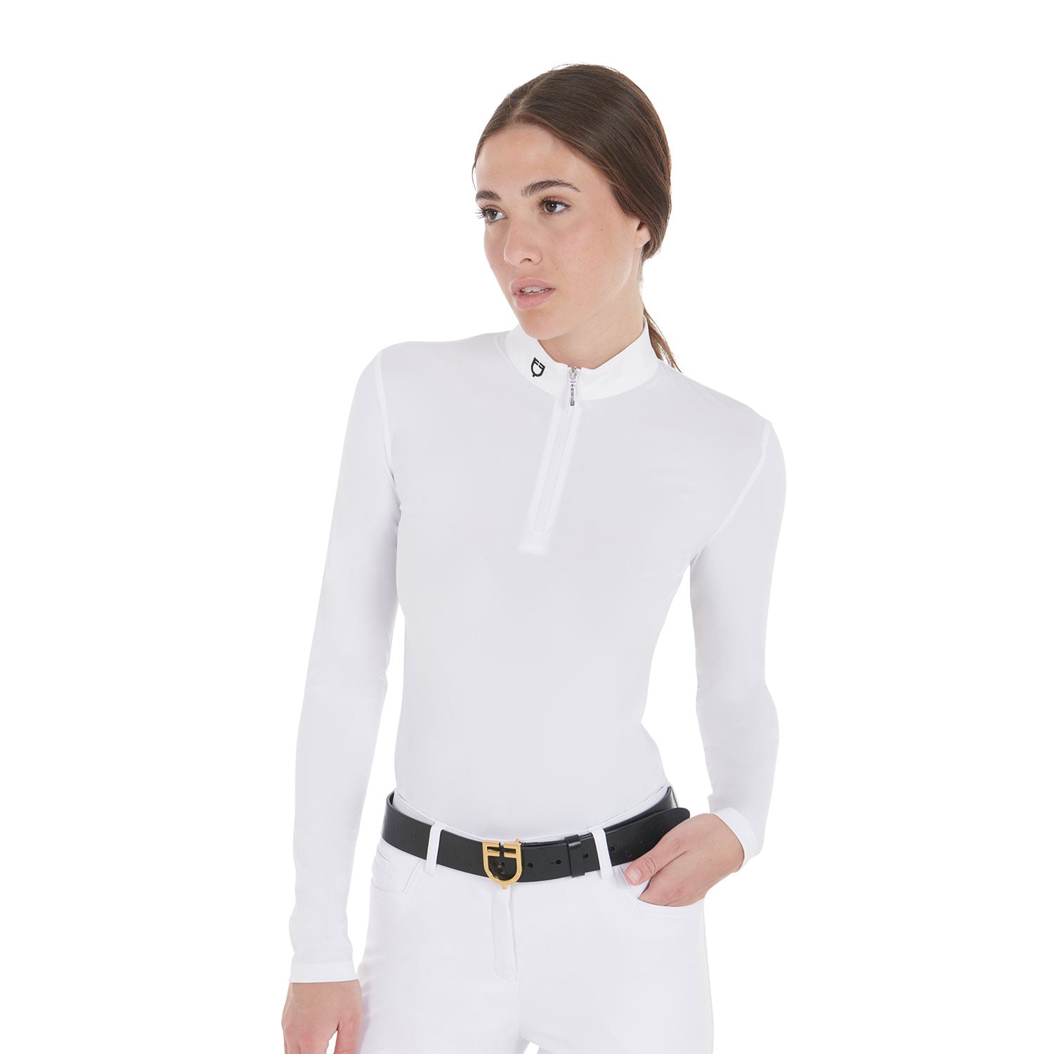 Equestro polo donna manica lunga modello "artemis" - neutra