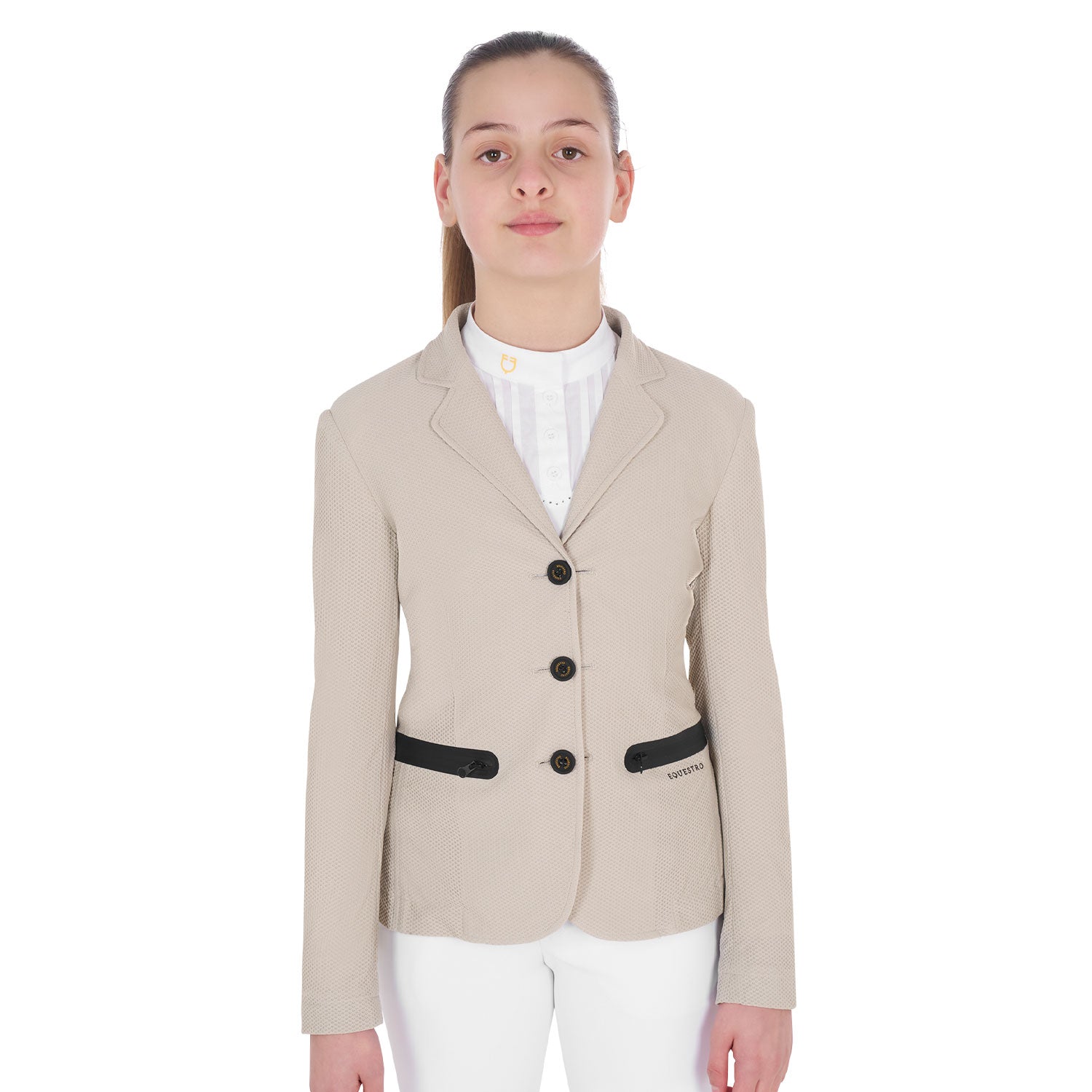 Equestro perforated girl riding jacket - Colore OXFORD TAN (15-1306)