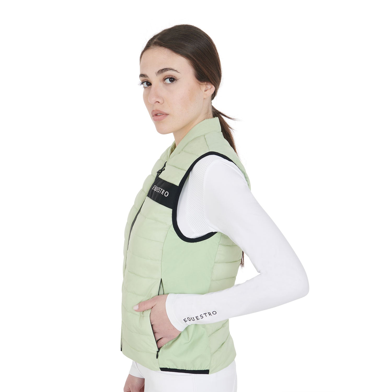 Equestro technical woman vest - Colore LIGHT GREEN