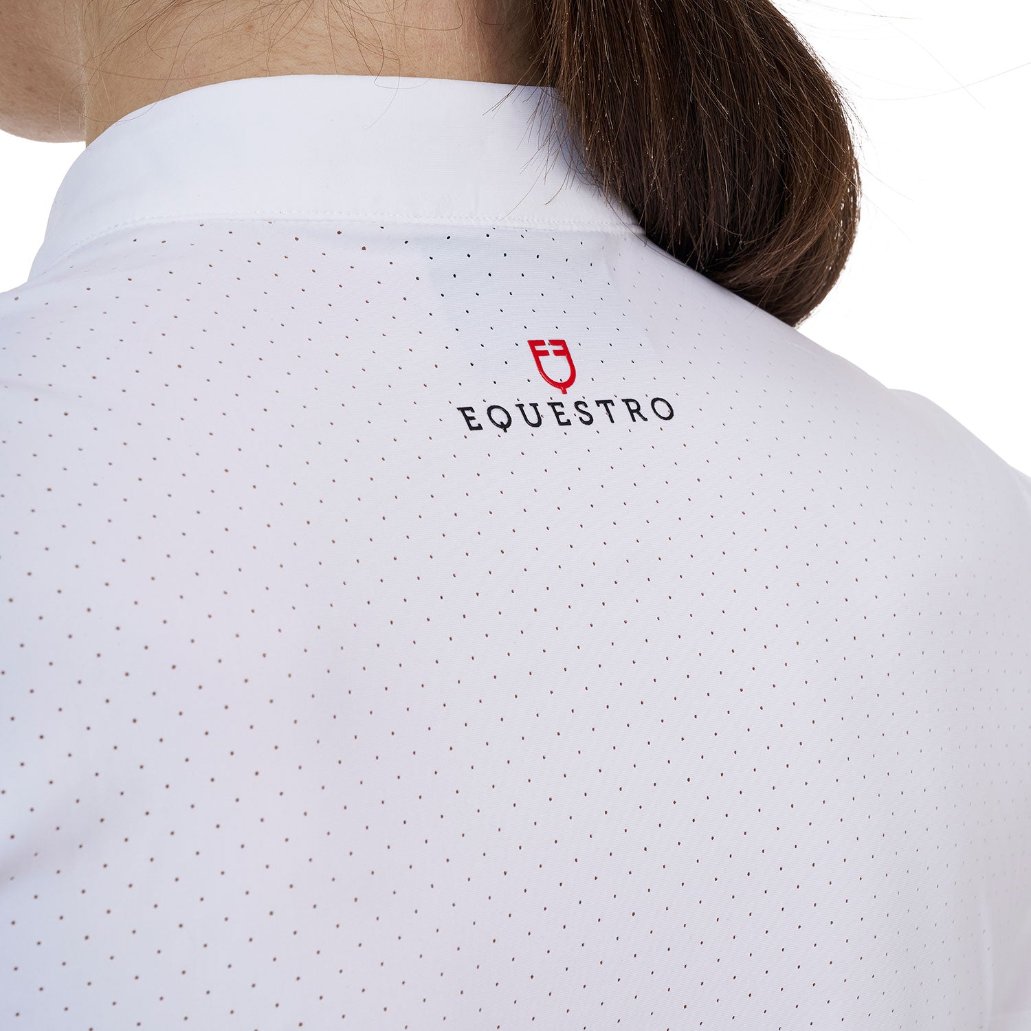 Equestro women's competition ridertechnology shirt ss with buttons - Colore WHITE