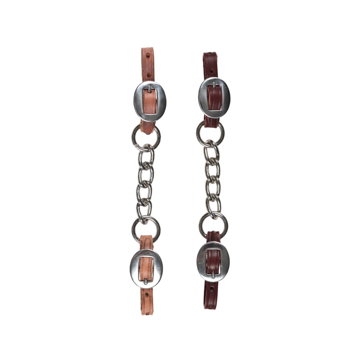 Berlin custom leather latigo 1/2" curb single chain ss buckle - neutra