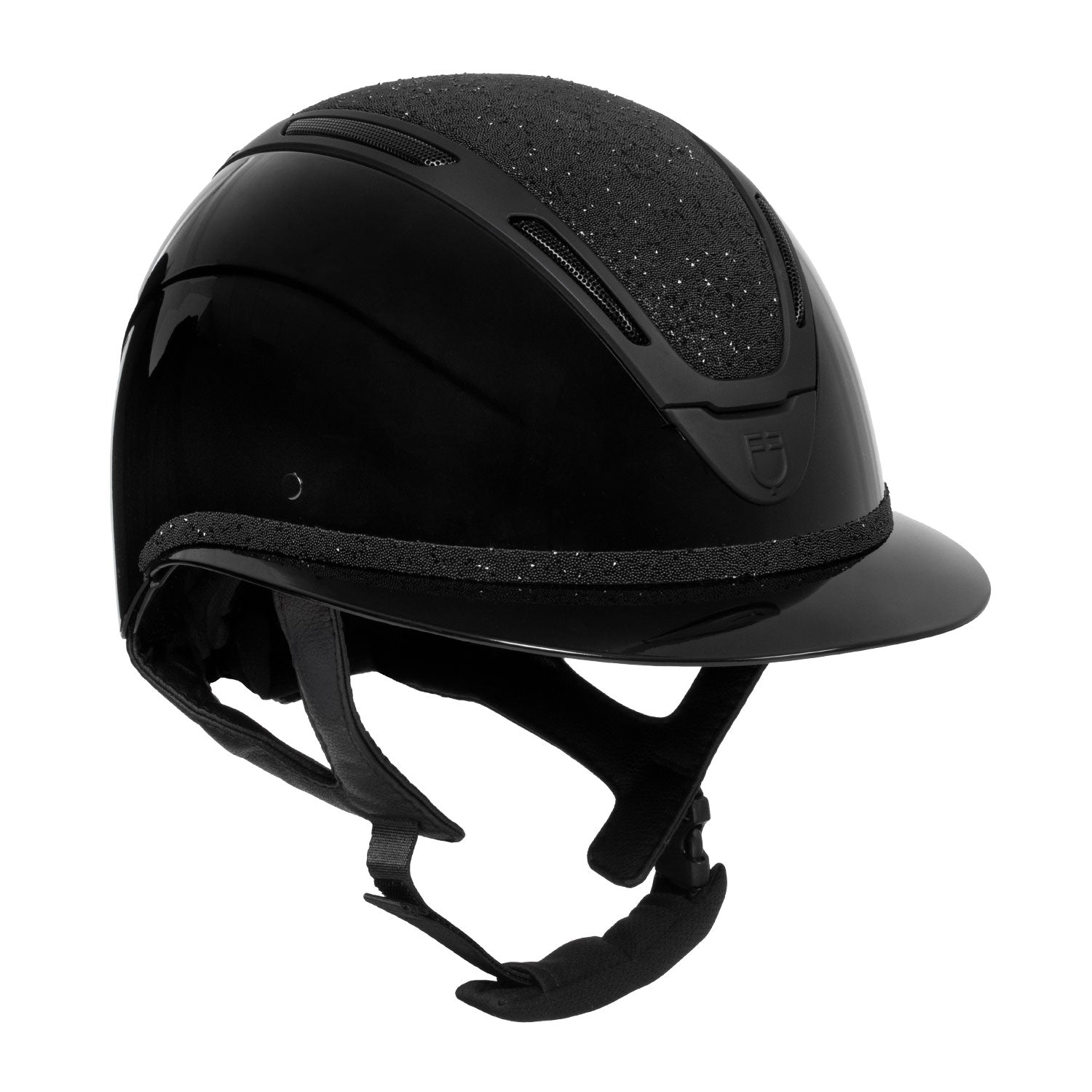 Equestro women apocalipse helmet with diamonds and shiny shell - neutra