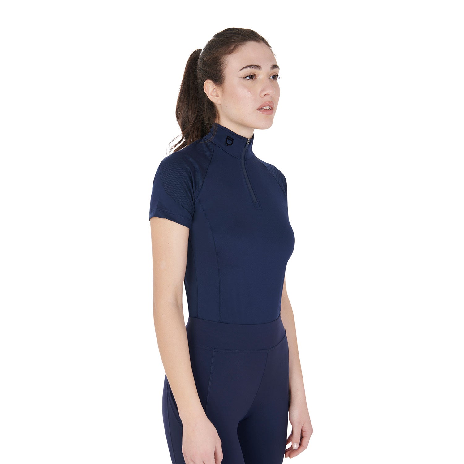 Equestro base layer donna equestro manica corta in tessuto tecnico - Colore NAVY/BLACK