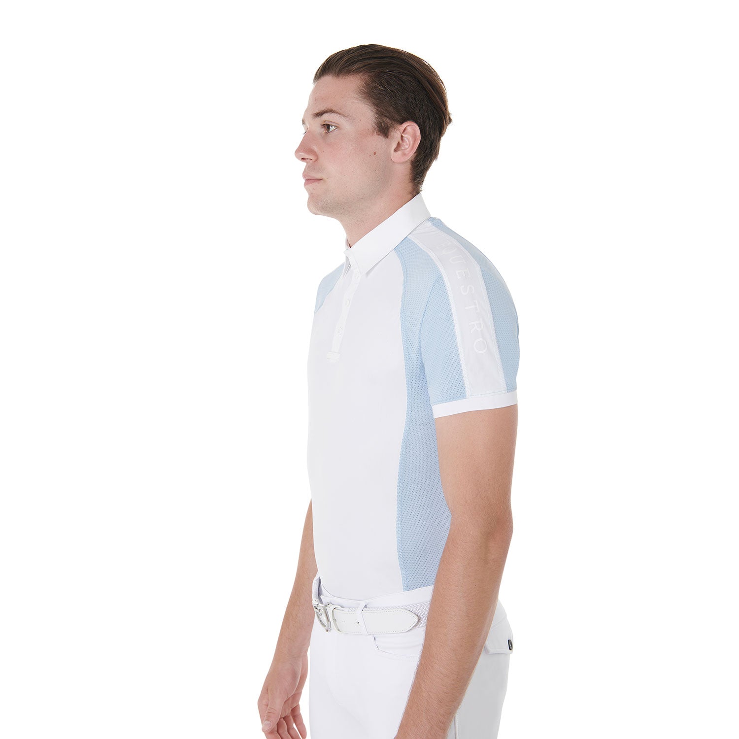 Equestro man polo shirt ss buttons 1/2 mesh - Colore SKYWAY (14-4112)