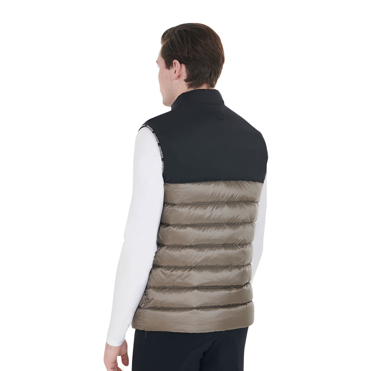 Equestro men's stretch+nylon vest - Colore BLACK/WALNUT (18-1112)