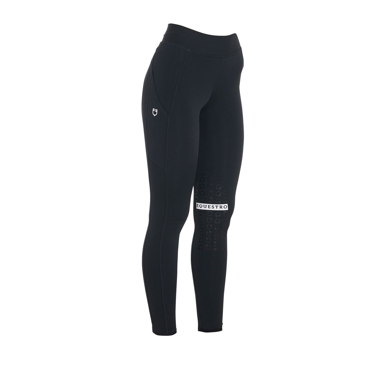 Equestro leggings equestro modello kao tessuto tecnico elasticizzato - Colore BLACK/WHITE