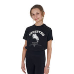 Equestro girl's equestro jumping horse club cotton t-shirt - Colore BLACK