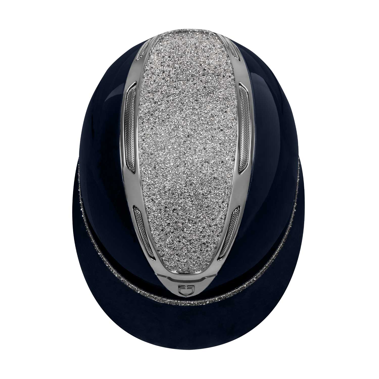 Equestro women apocalipse helmet with diamonds and shiny shell - Colore NAVY/GUNMETAL
