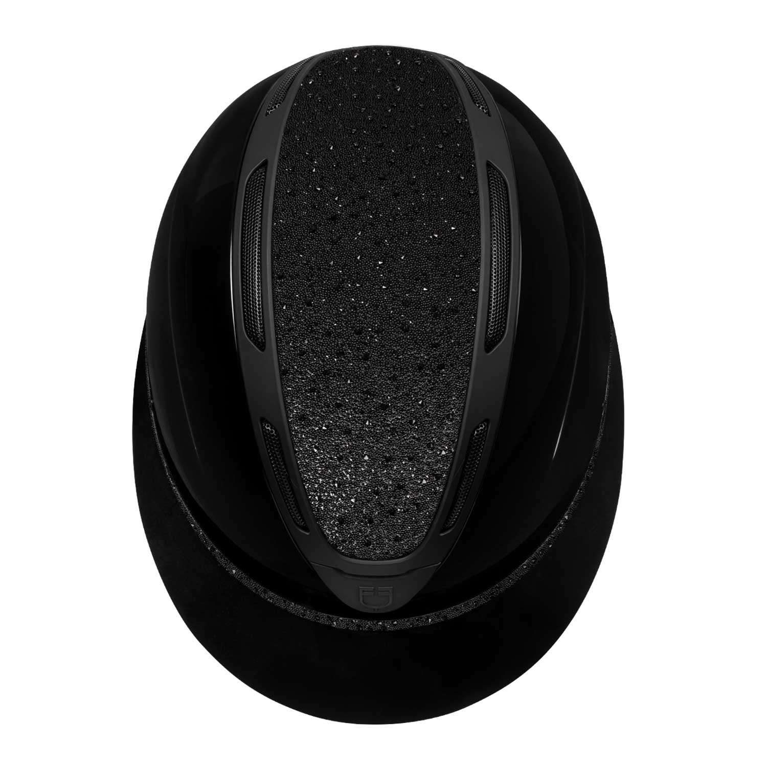 Equestro women apocalipse helmet with diamonds and shiny shell - Colore BLACK/BLACK