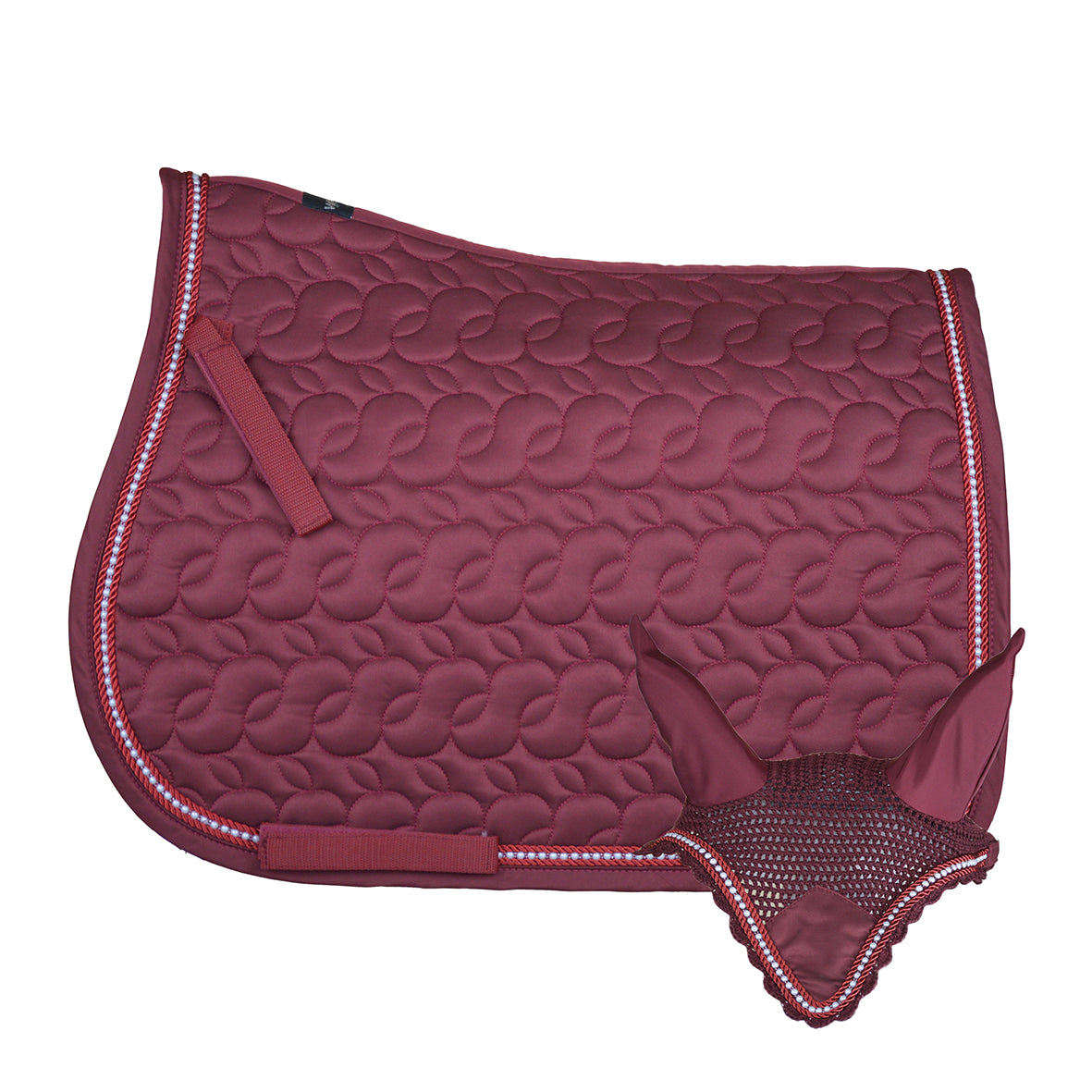 Kit Sottosella e cuffietta satinati decorazione con perle