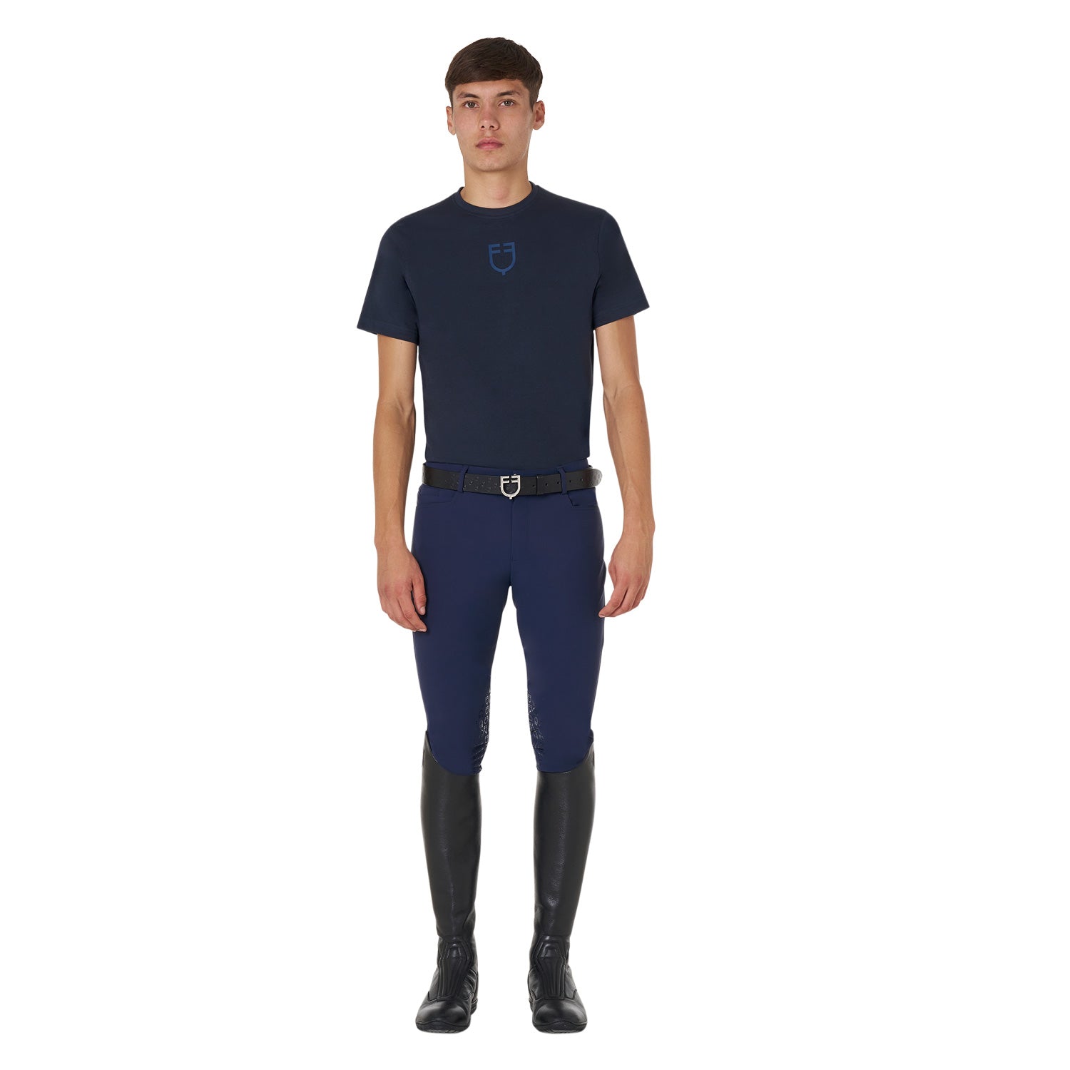 Equestro men's institutional cotton t-shirt - Colore NAVY