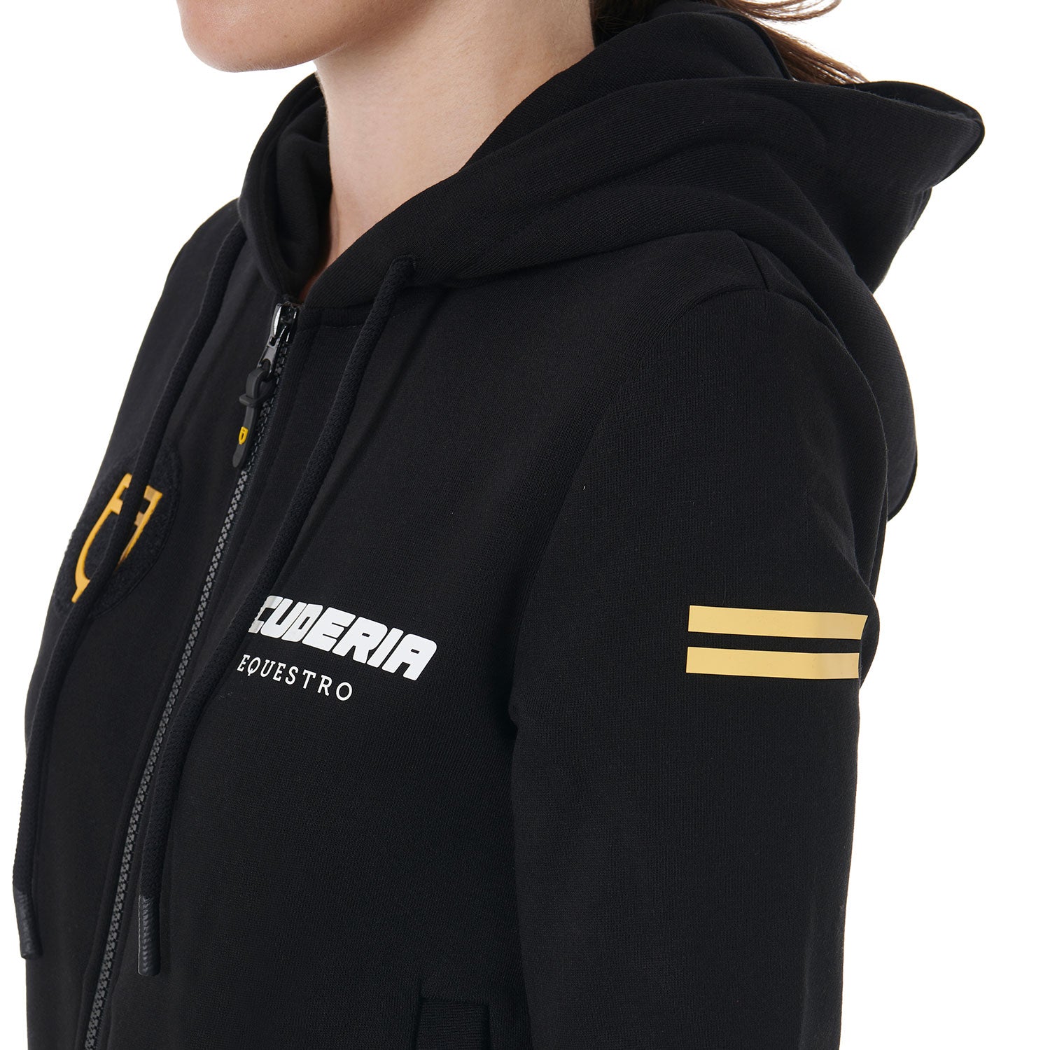 Felpa con Cappuccio donna Scuderia Equestro interno French terry