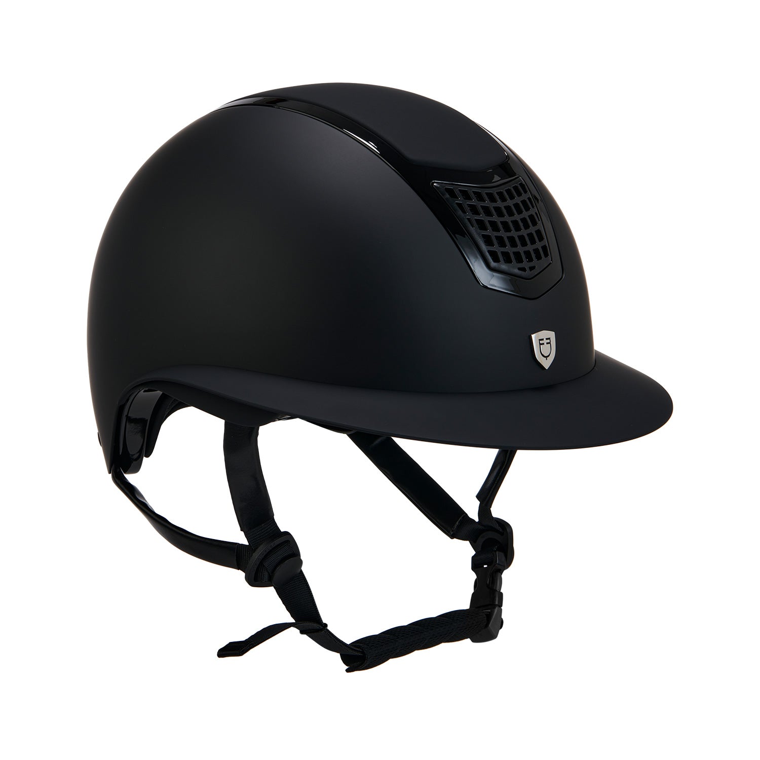 Equestro casco equestro modello eclipse plain mat wide visor (3 padding) new om. - neutra