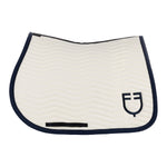 Equestro wave quilting jumping saddle pad - Colore ANTIQUE WHITE (11-0105)/NAVY BLAZER (19-3923)