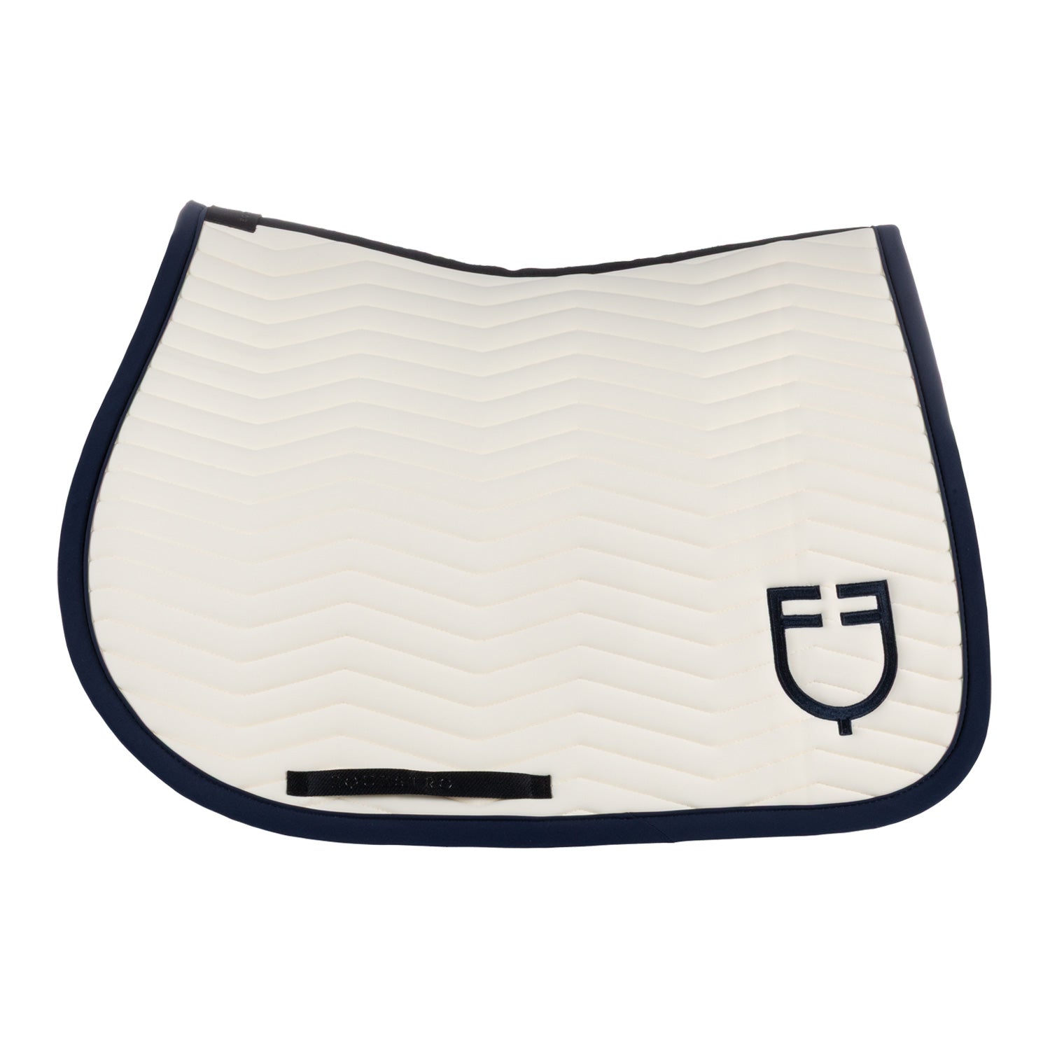 Equestro wave quilting jumping saddle pad - Colore ANTIQUE WHITE (11-0105)/NAVY BLAZER (19-3923)