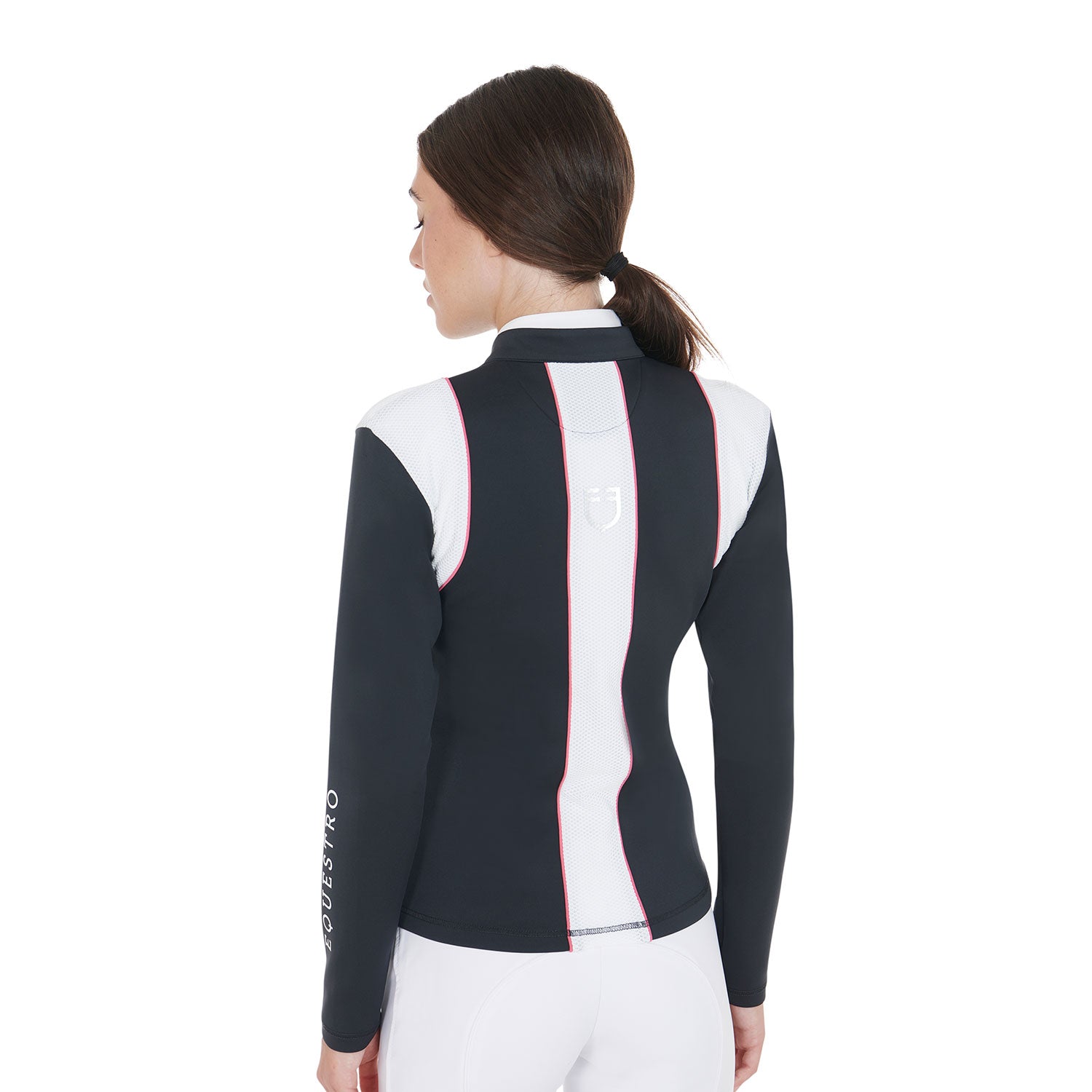 Equestro women's scuba sweashirt - Colore NAVY/FUCSIA