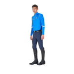 Equestro men's technical training polo ls zip equestroxfise - Colore AZZURRO SAVOIA (19-4150)