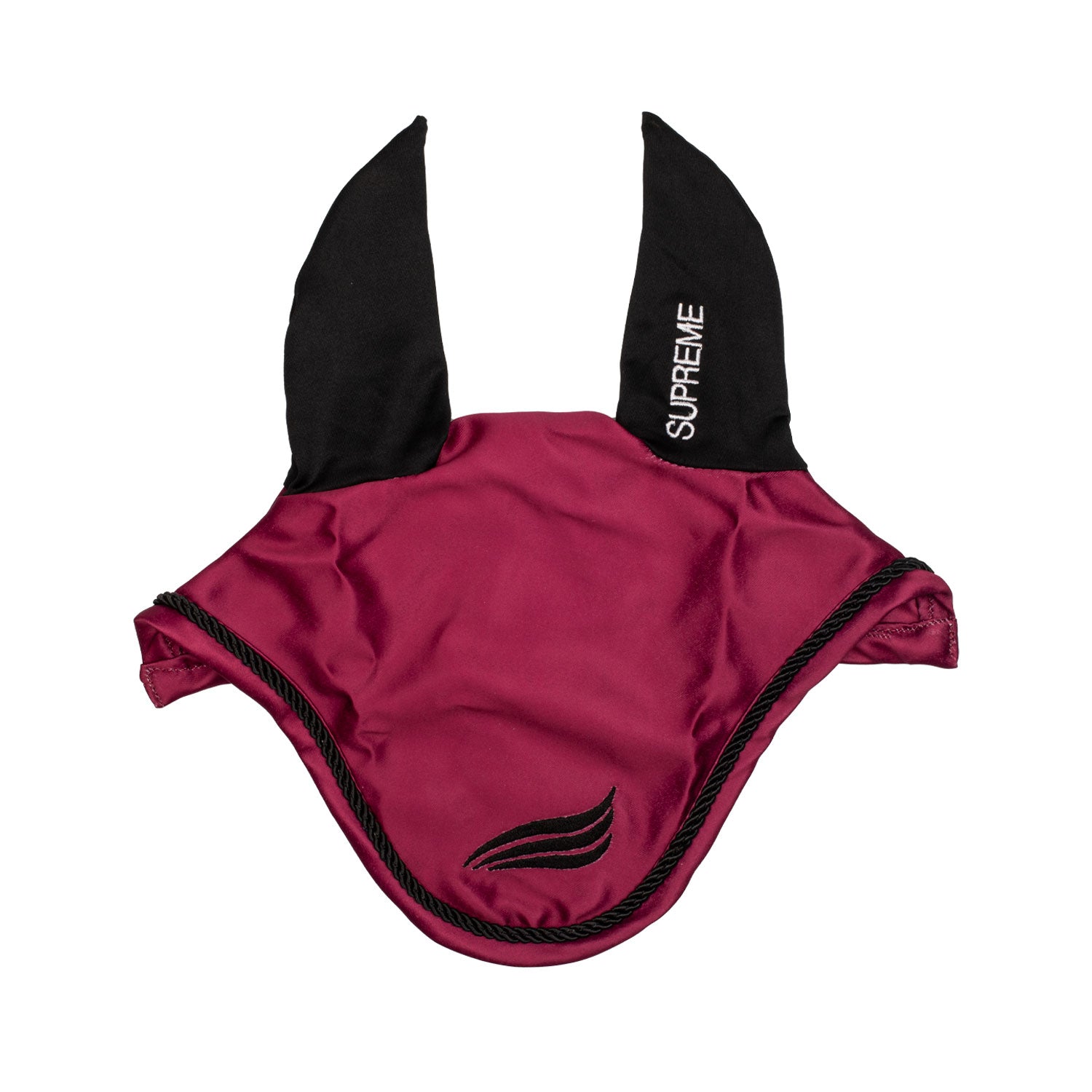 Supreme satin fly veil with elastic ears - Colore BURGUNDY