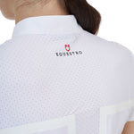 Equestro women's competition ridertechnology polo shirt ss with zip - Colore WHITE