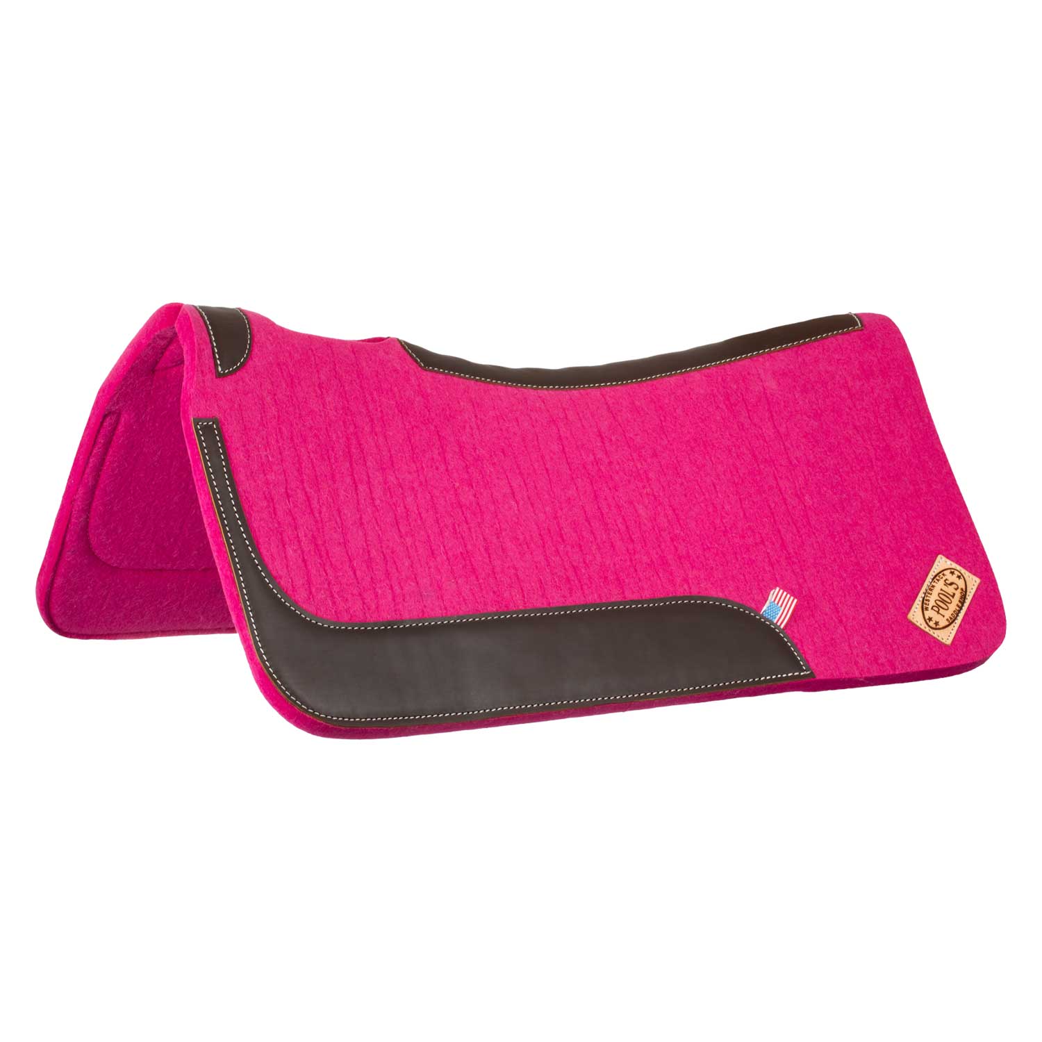 Pool's western felt saddle pad with leather reinforcement - neutra