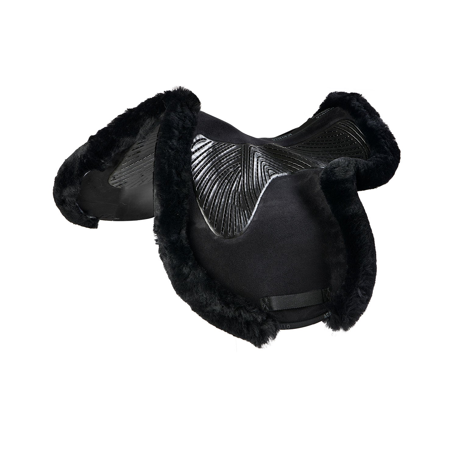 Acavallo twin sided gel pad jump numnah full sheepskin edge - Colore BLACK