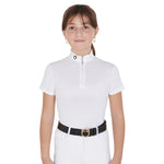 Equestro polo bambina zip manica corta modello lusineh - neutra